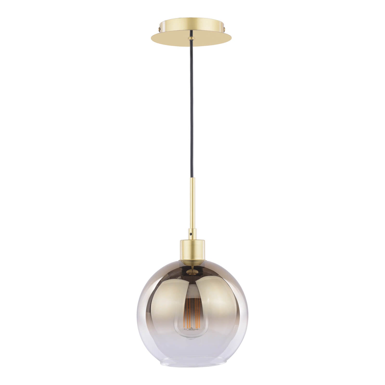 Lycia 1 Light Single Pendant Matt Black/Gold Finish