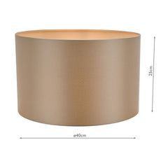 Lyris Taupe Cotton Drum Shade 40cm