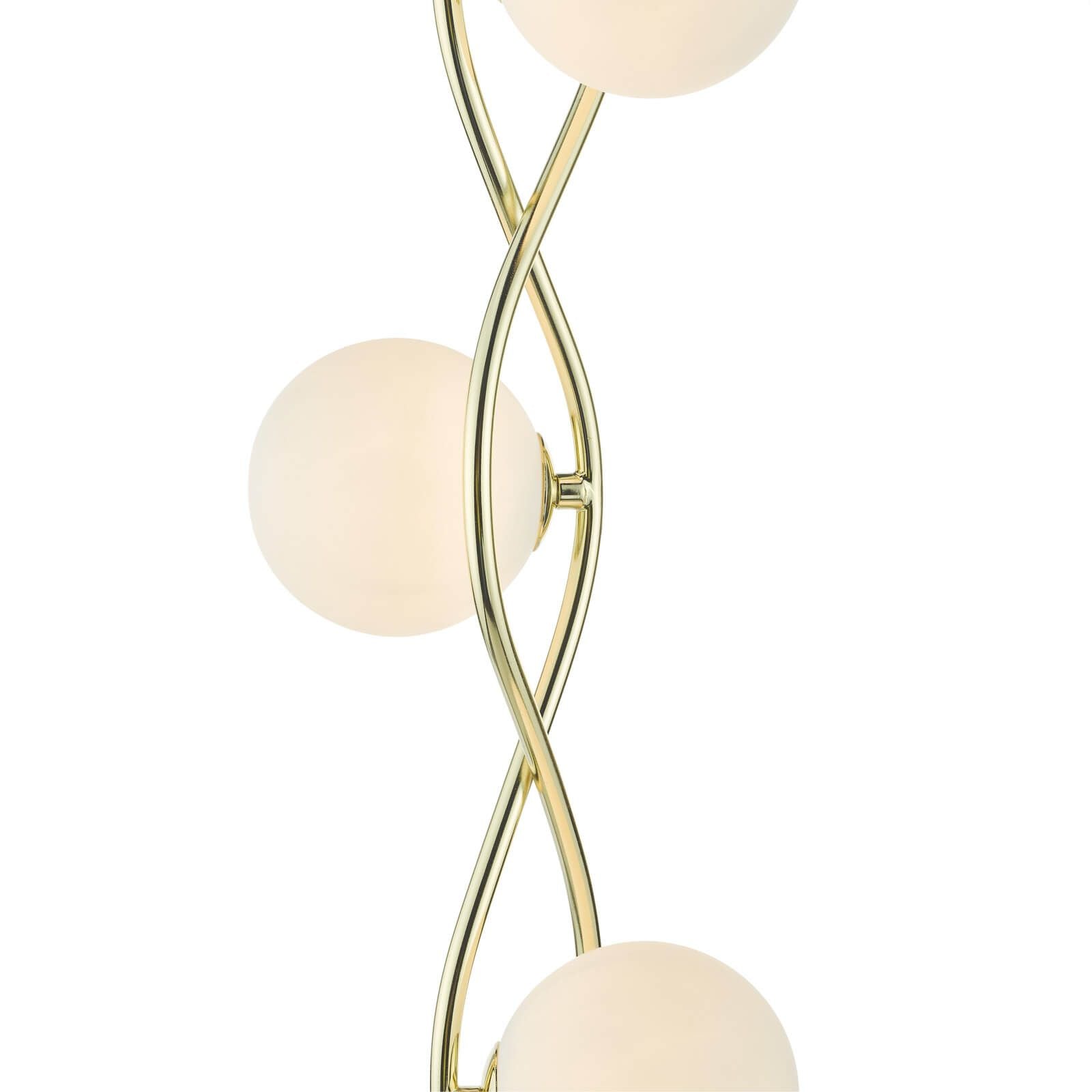 Lysandra 4 Light Floor Lamp Polished Chrome and Smoked Glass/Polished Gold & Opal Glass G9