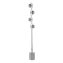 Lysandra 4 Light Floor Lamp Polished Chrome and Smoked Glass/Polished Gold & Opal Glass G9