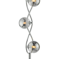 Lysandra 4 Light Floor Lamp Polished Chrome and Smoked Glass/Polished Gold & Opal Glass G9