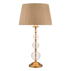 Lyzette Table Lamp Aged Brass Ribbed Glass With Shade