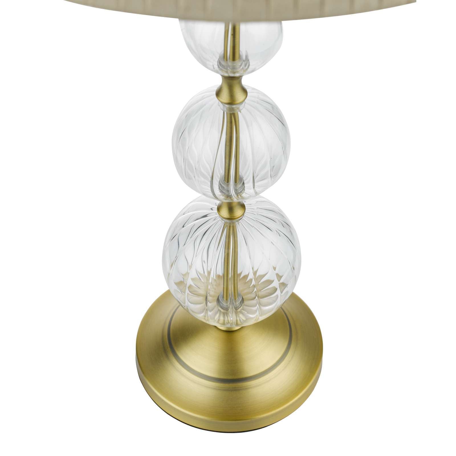 Lyzette Table Lamp Aged Brass Ribbed Glass With Shade
