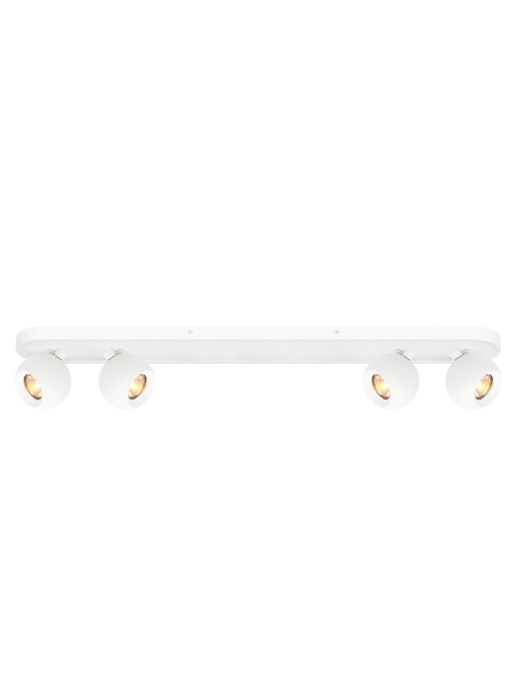 Lens 3/4lt Bar Spotlight - Matt White/Black & Brass