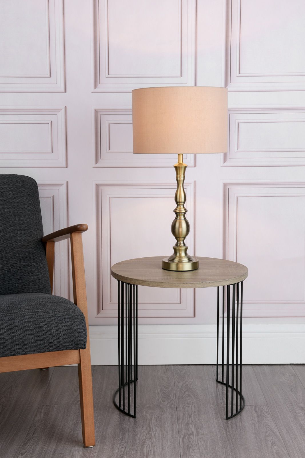 Madrid Table Lamps- Antique Brass/ Satin Chrome Finishes