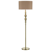 Madrid Floor Lamp Antique Brass/Satin Chrome With Shade E27