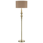 Madrid Floor Lamp Antique Brass/Satin Chrome With Shade E27