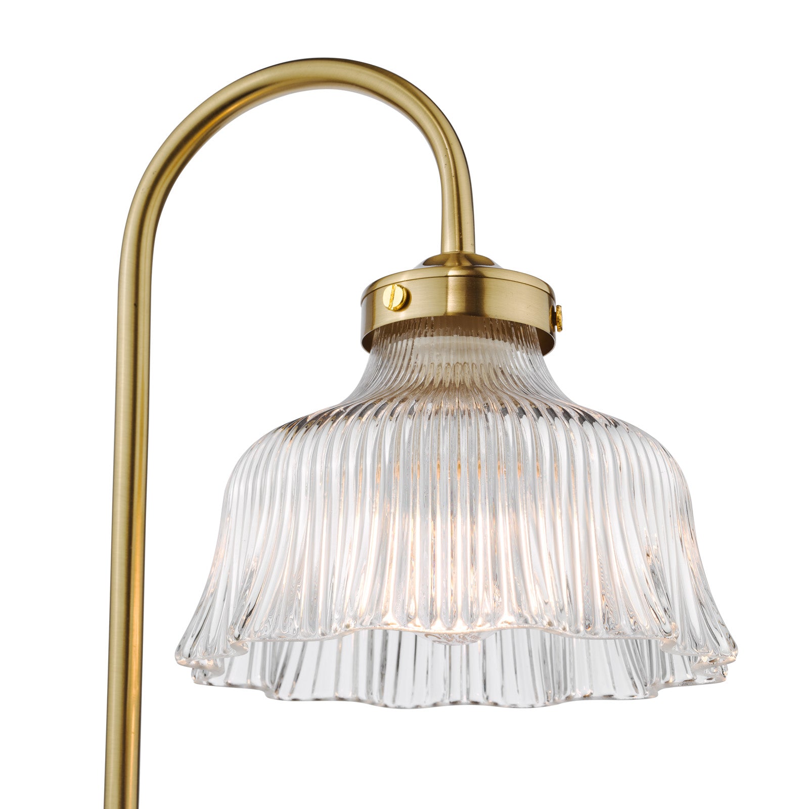 Maude Table Lamp Natural Brass And Ribbed Glass E14