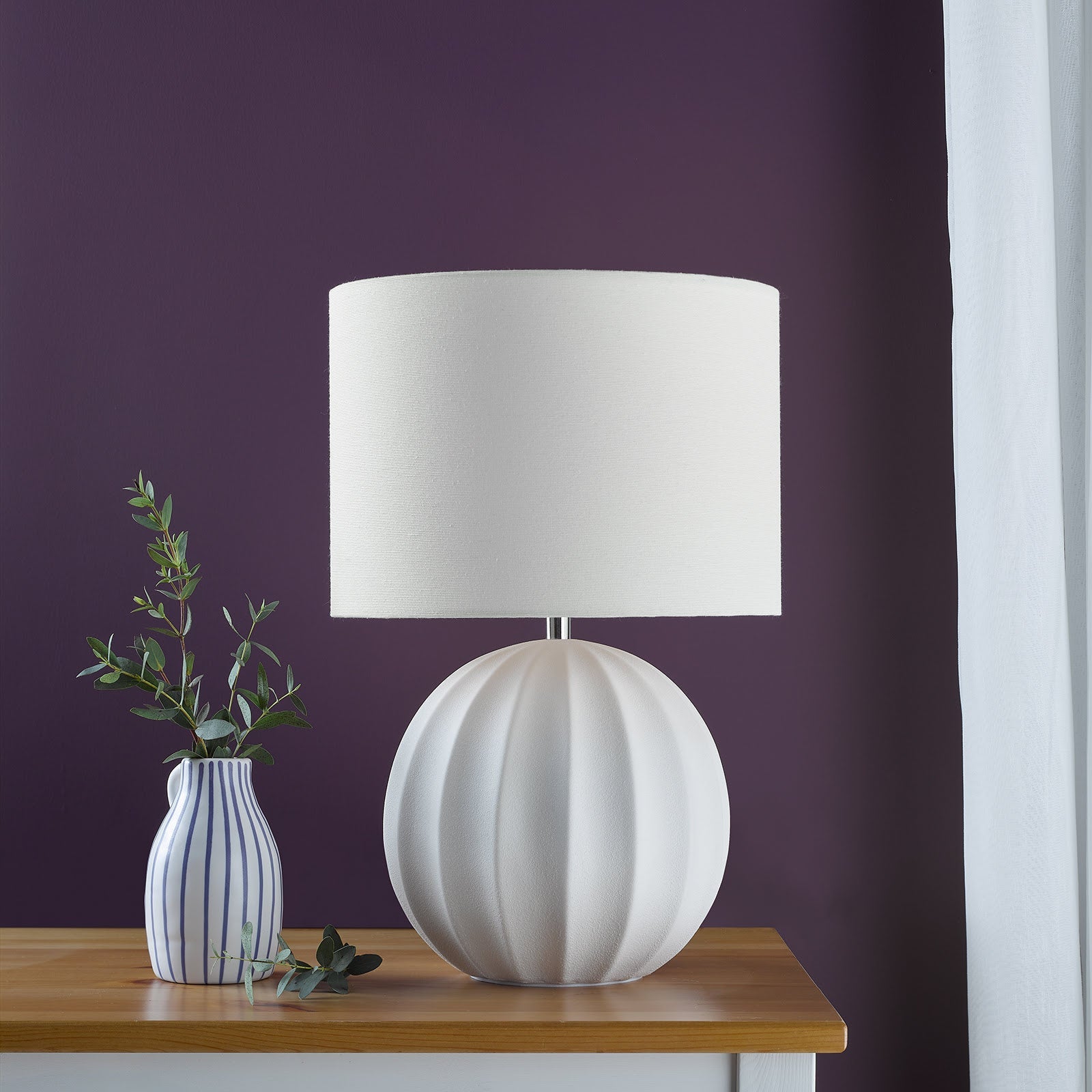 Mavis Ceramic Table Lamp Cream With Shade E27