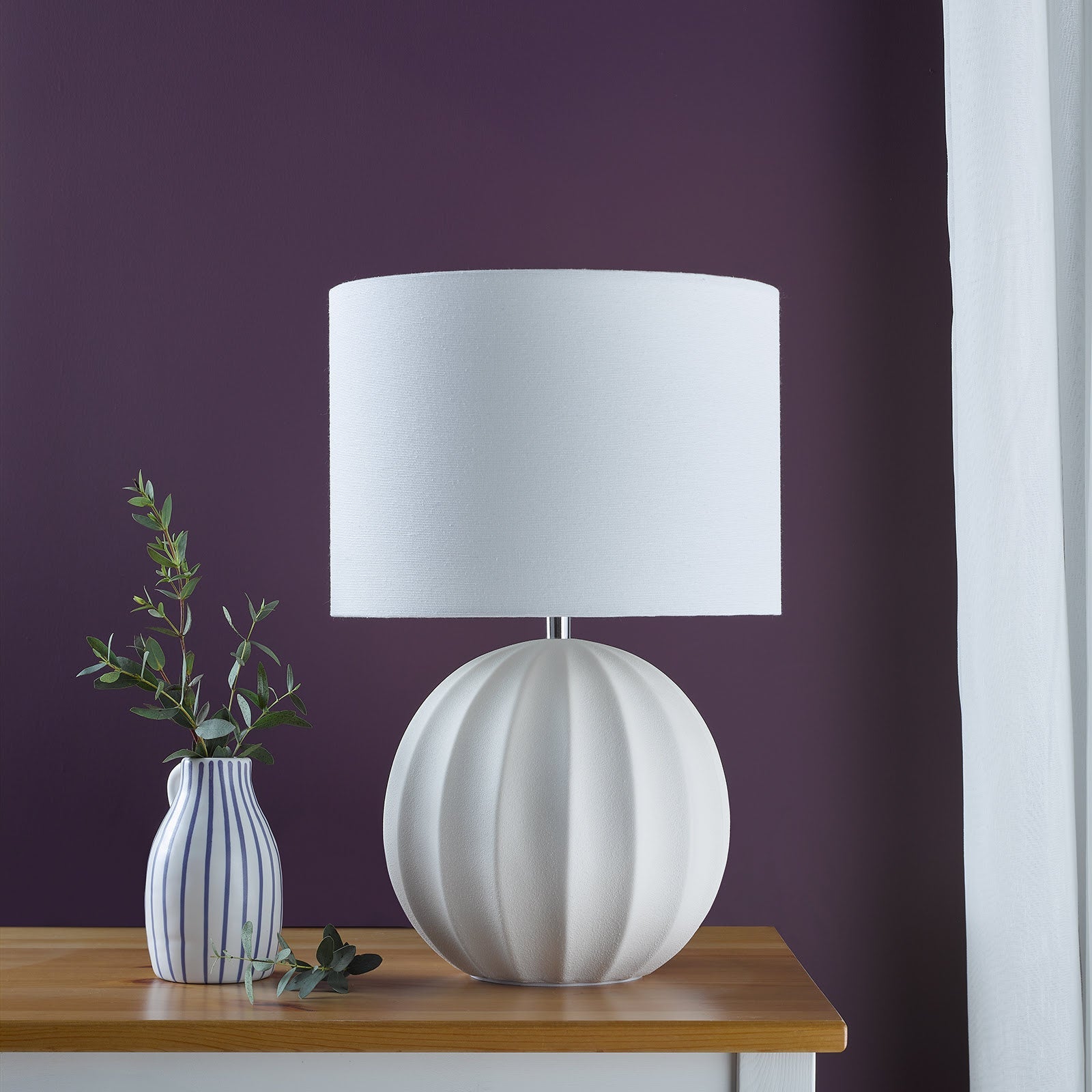 Mavis Ceramic Table Lamp Cream With Shade E27
