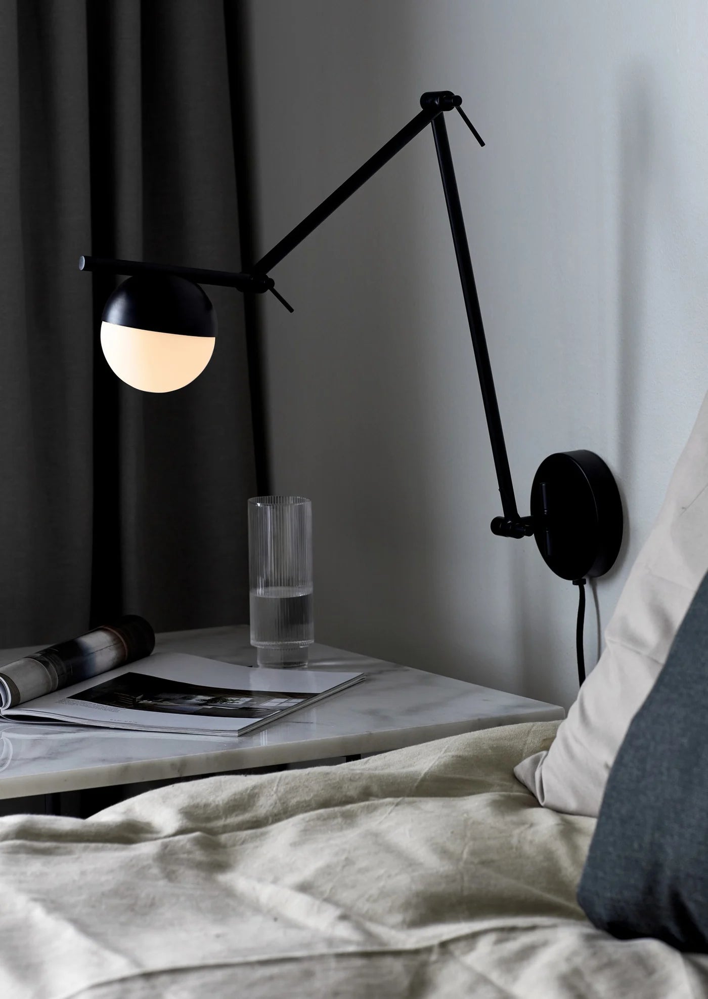 Contina Task Wall Light- Black/ Brass Finish