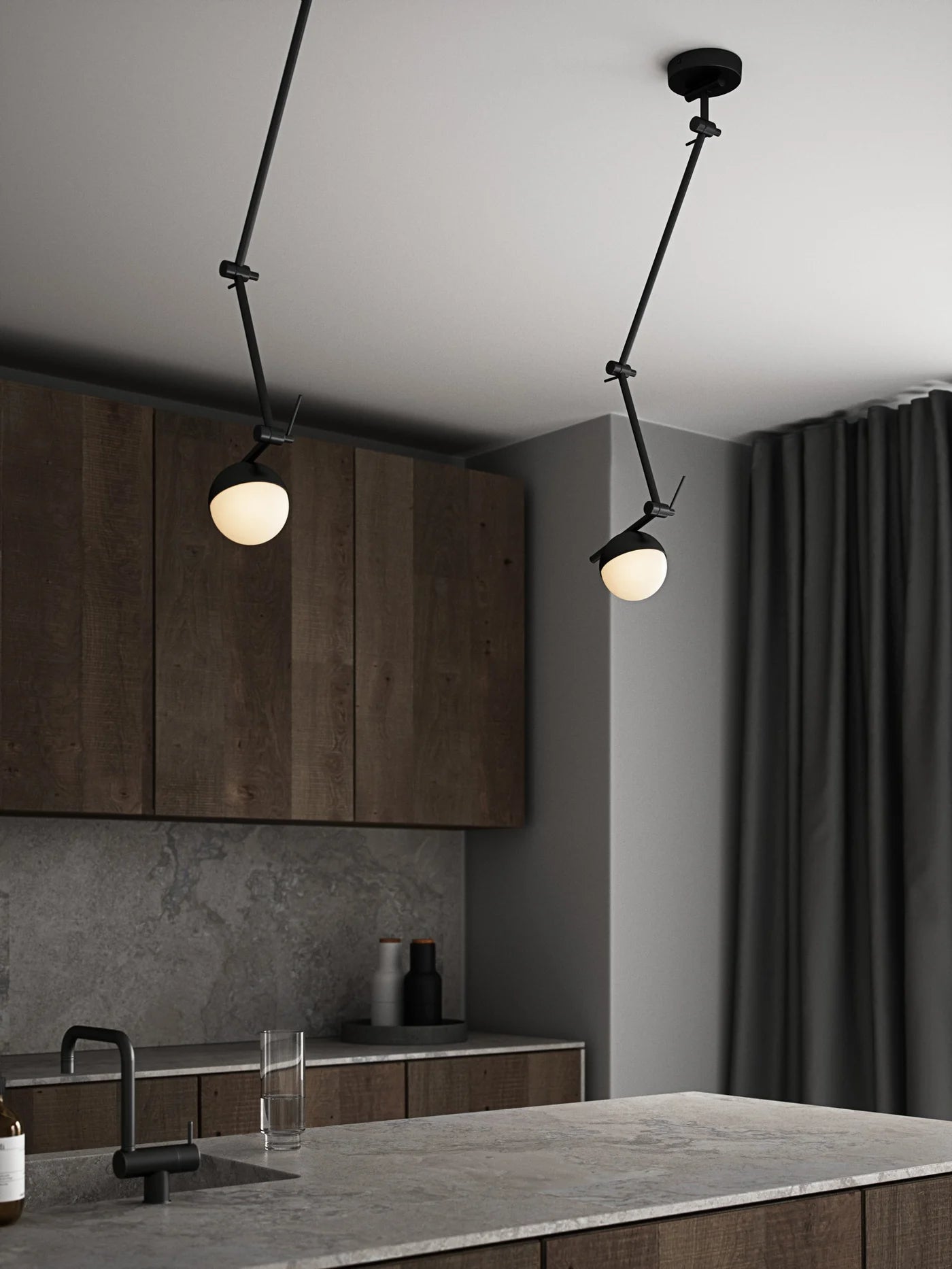 Contina Task Wall Light- Black/ Brass Finish
