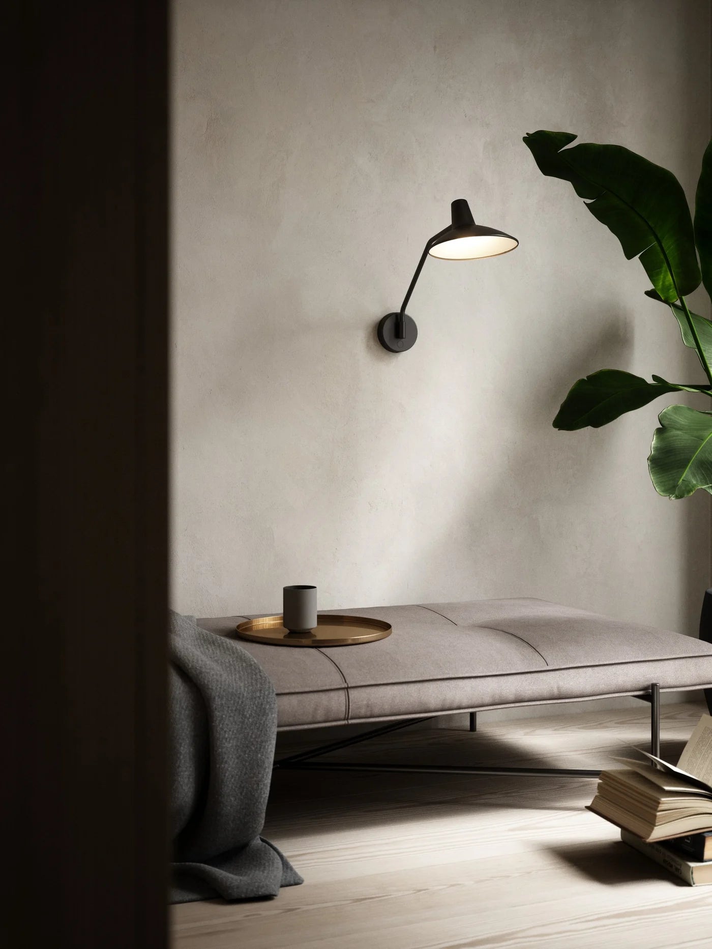 Darci Surface Wall Light- Sand/ Black Finish