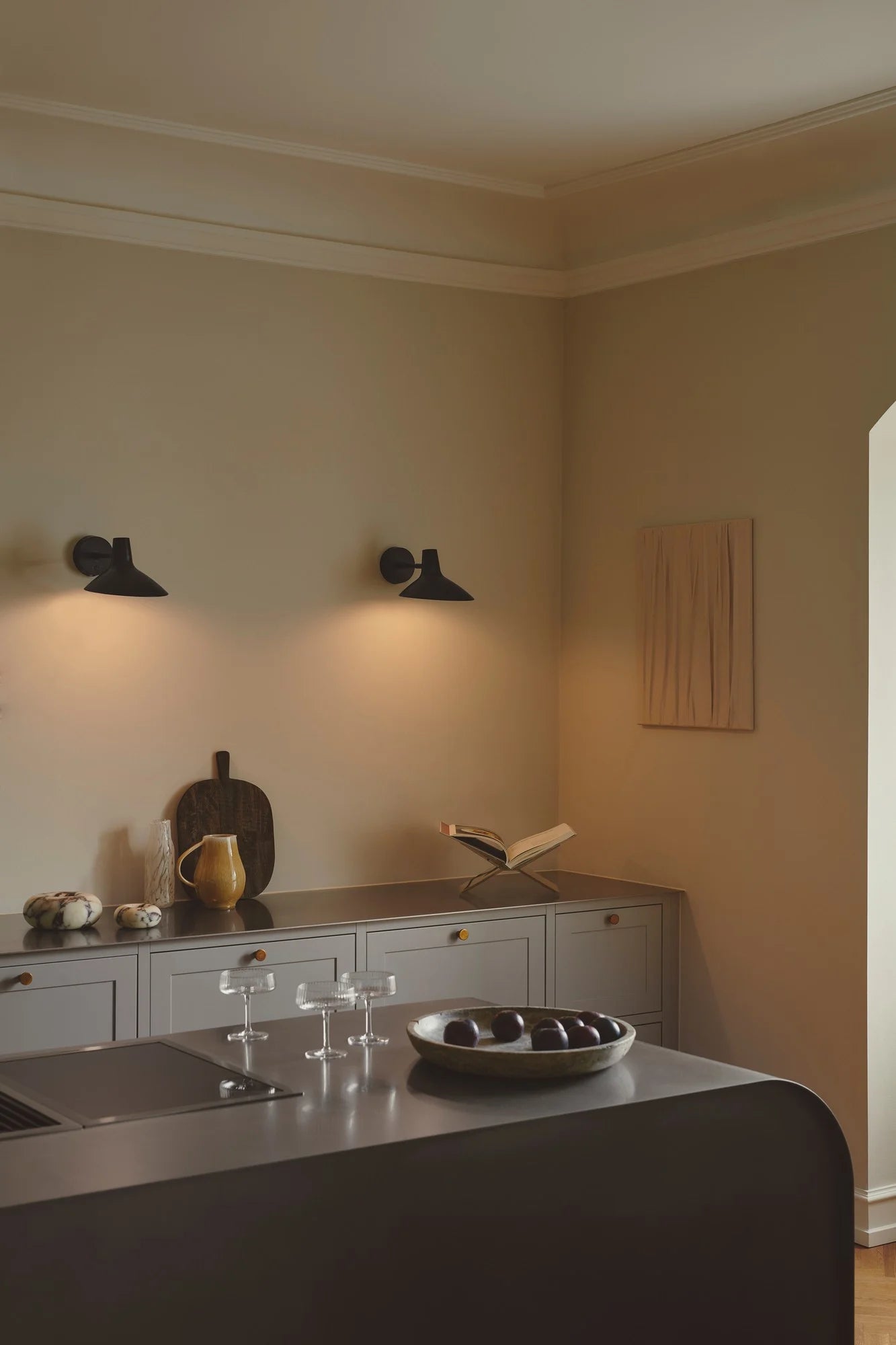 Darci Surface Wall Light- Sand/ Black Finish