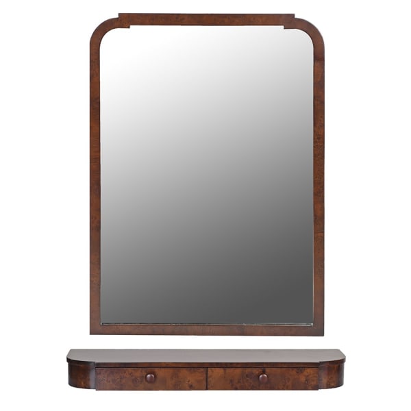 Burl Hall Mirror Shelf