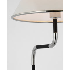 Rigby Bridge Arm Floor Lamp-Soft Brass/ Polished Nickel Finishes