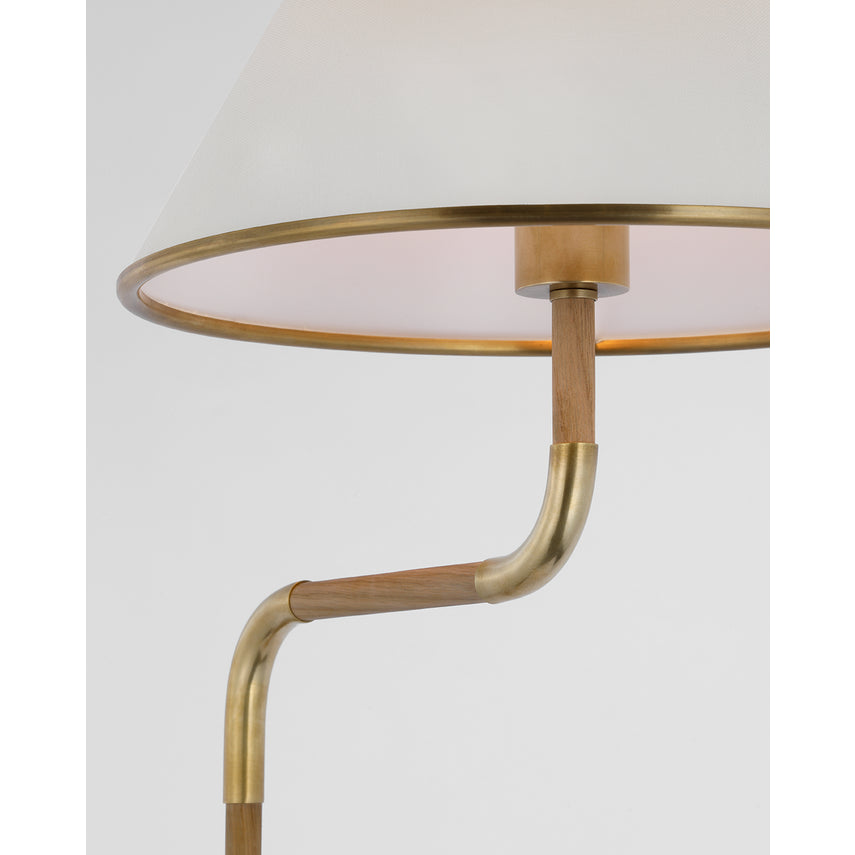 Rigby Bridge Arm Floor Lamp-Soft Brass/ Polished Nickel Finishes