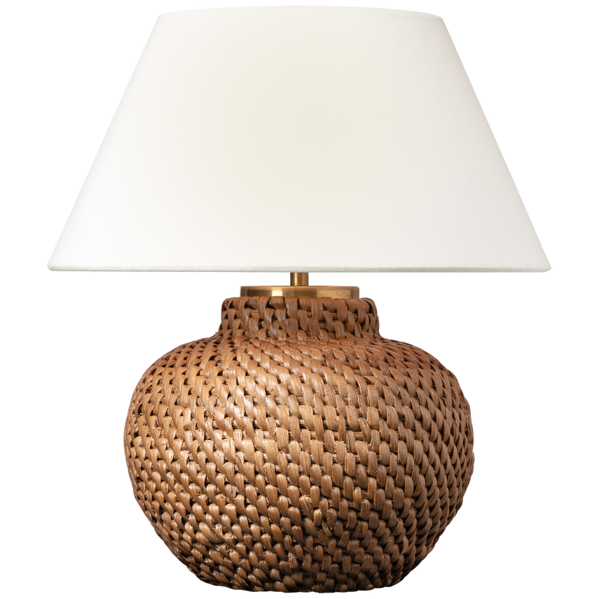 Avedon Table Lamp- Natural & Plaster White Rattan Finishes