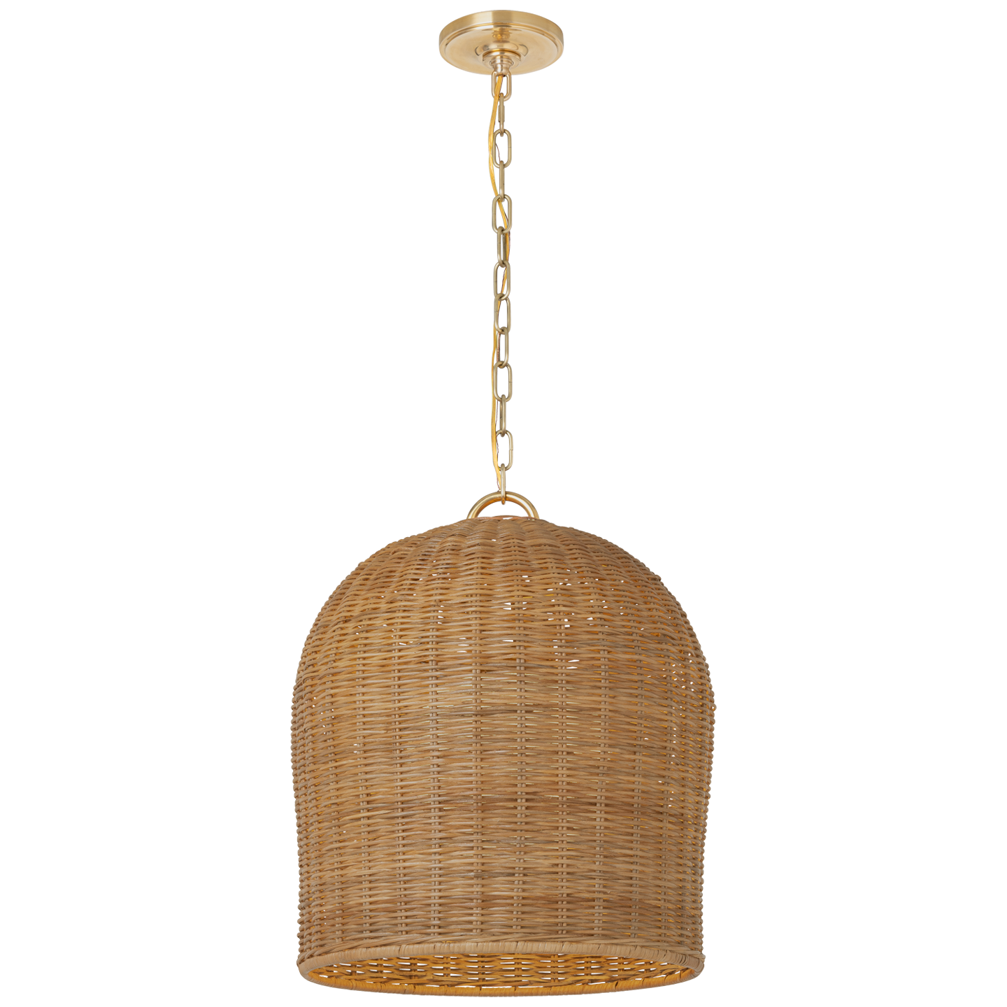 Nancy 18"/25" Woven Hanging Shade- Rattan Finish