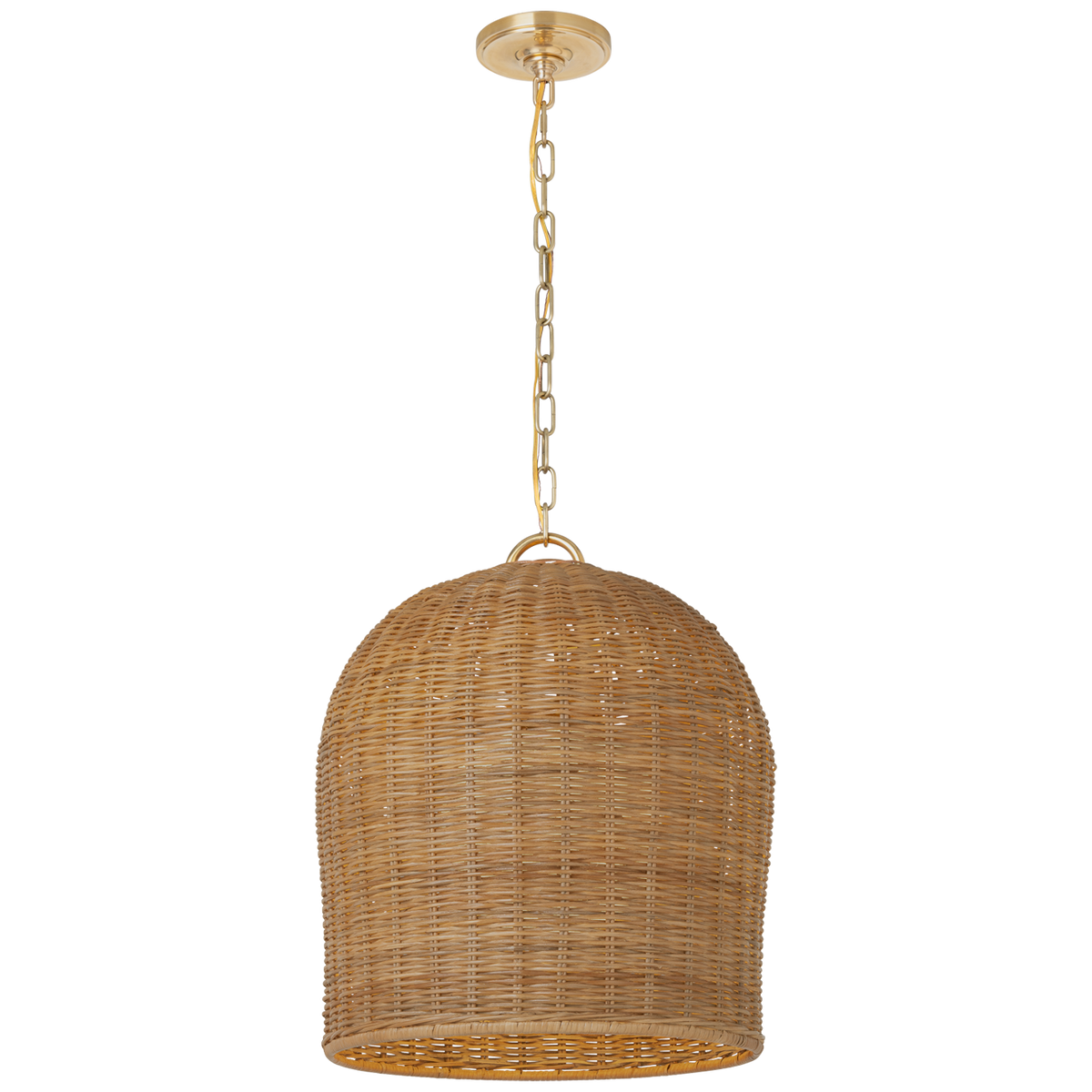 Nancy 18"/25" Woven Hanging Shade- Rattan Finish