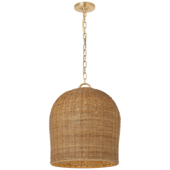 Nancy 18"/25" Woven Hanging Shade- Rattan Finish