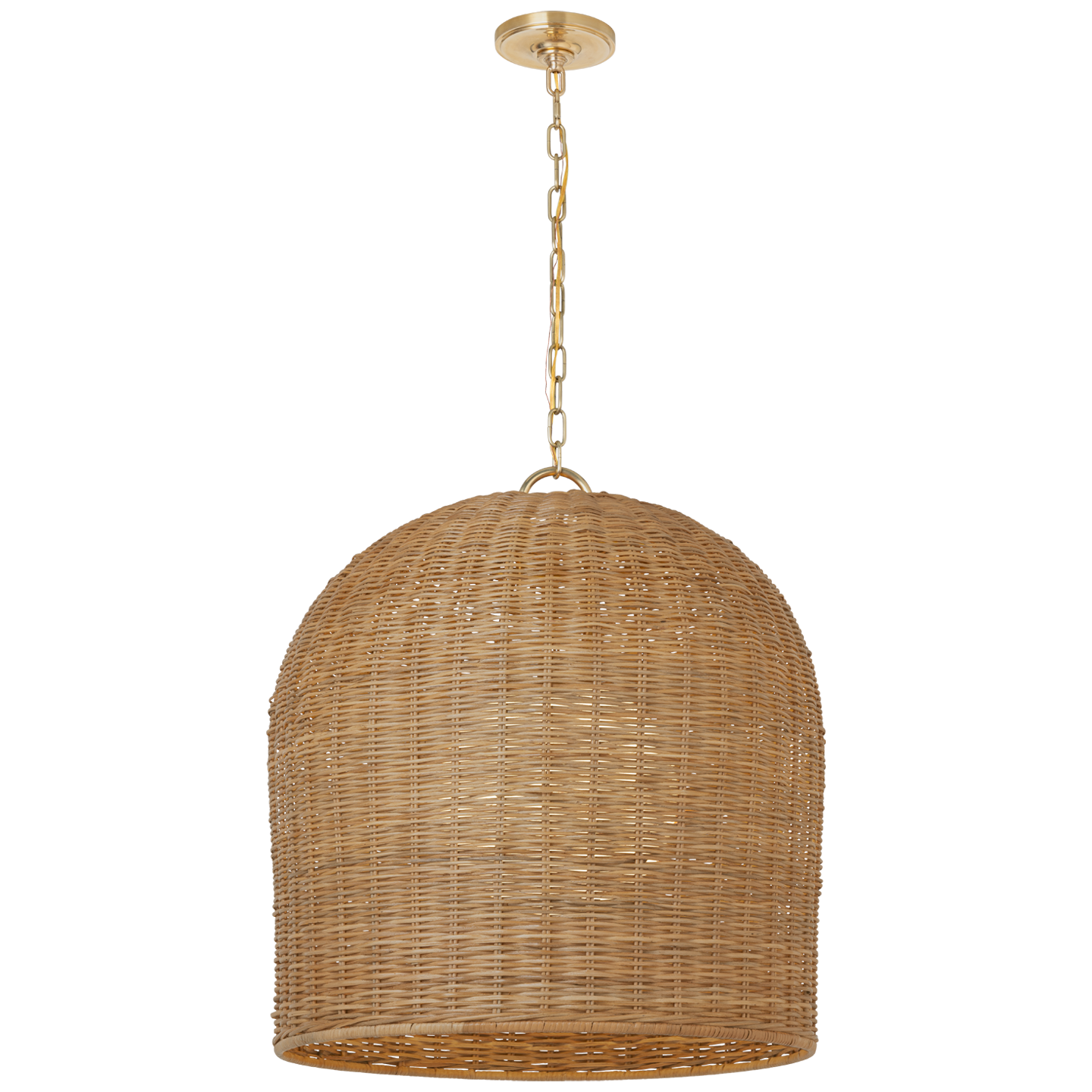 Nancy 18"/25" Woven Hanging Shade- Rattan Finish