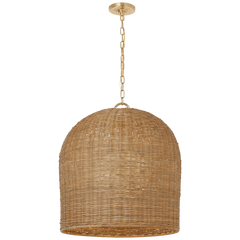 Nancy 18"/25" Woven Hanging Shade- Rattan Finish