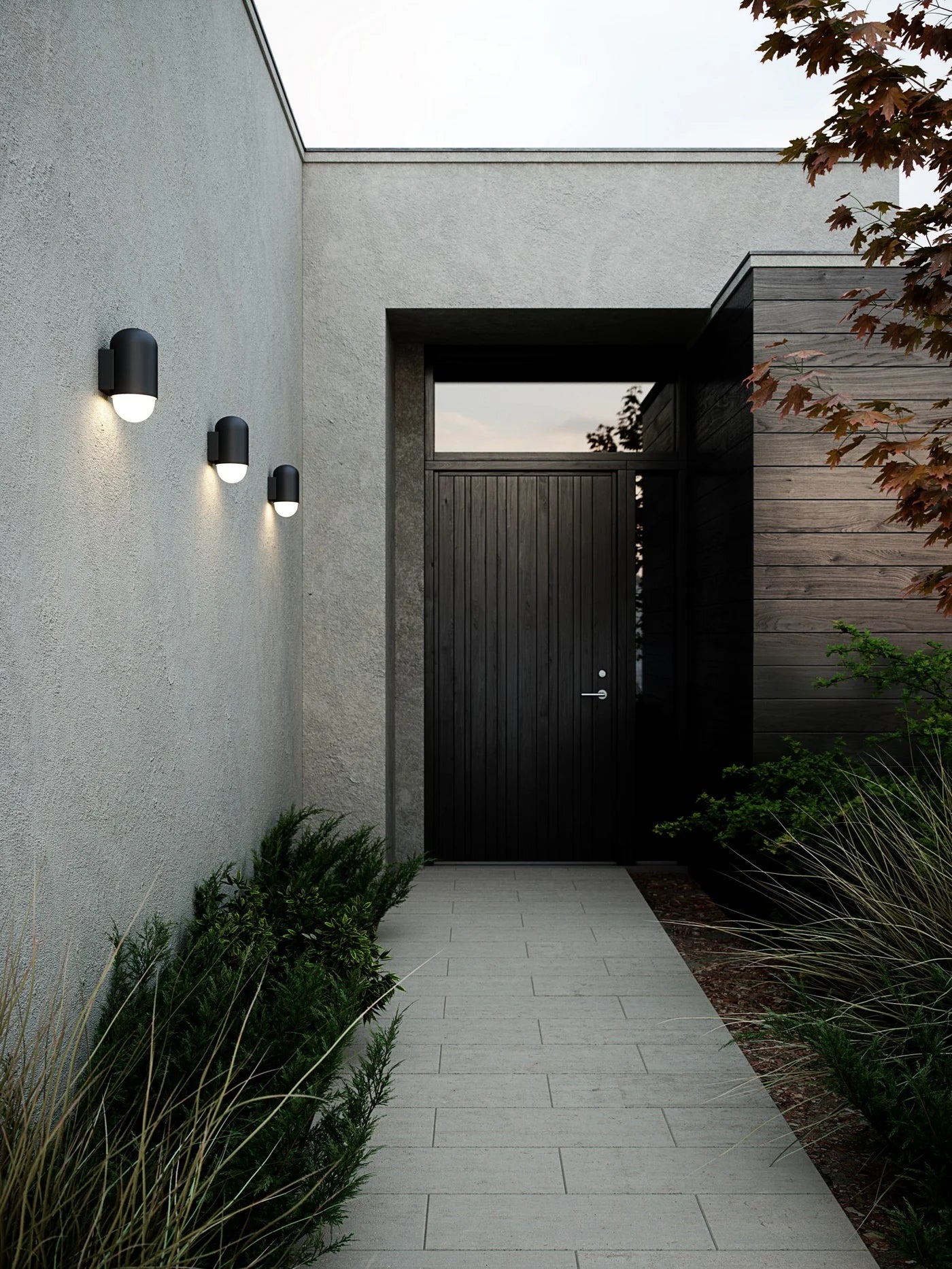 Heka Wall Light- Black/ Sand Finish
