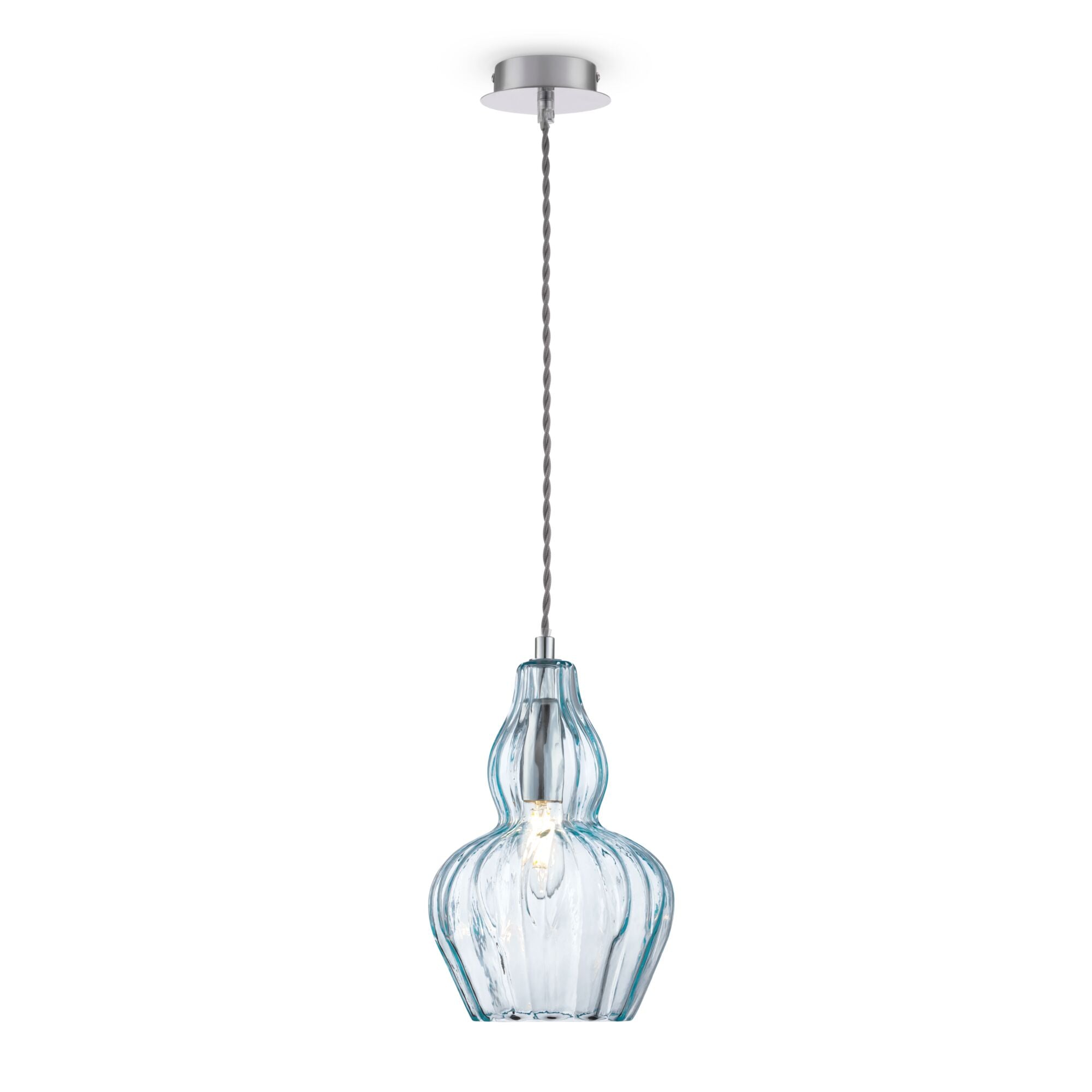 Eustoma Pendant Light - Nickel & Blue/Nickel & Transparent Finish