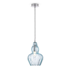 Eustoma Pendant Light - Nickel & Blue/Nickel & Transparent Finish