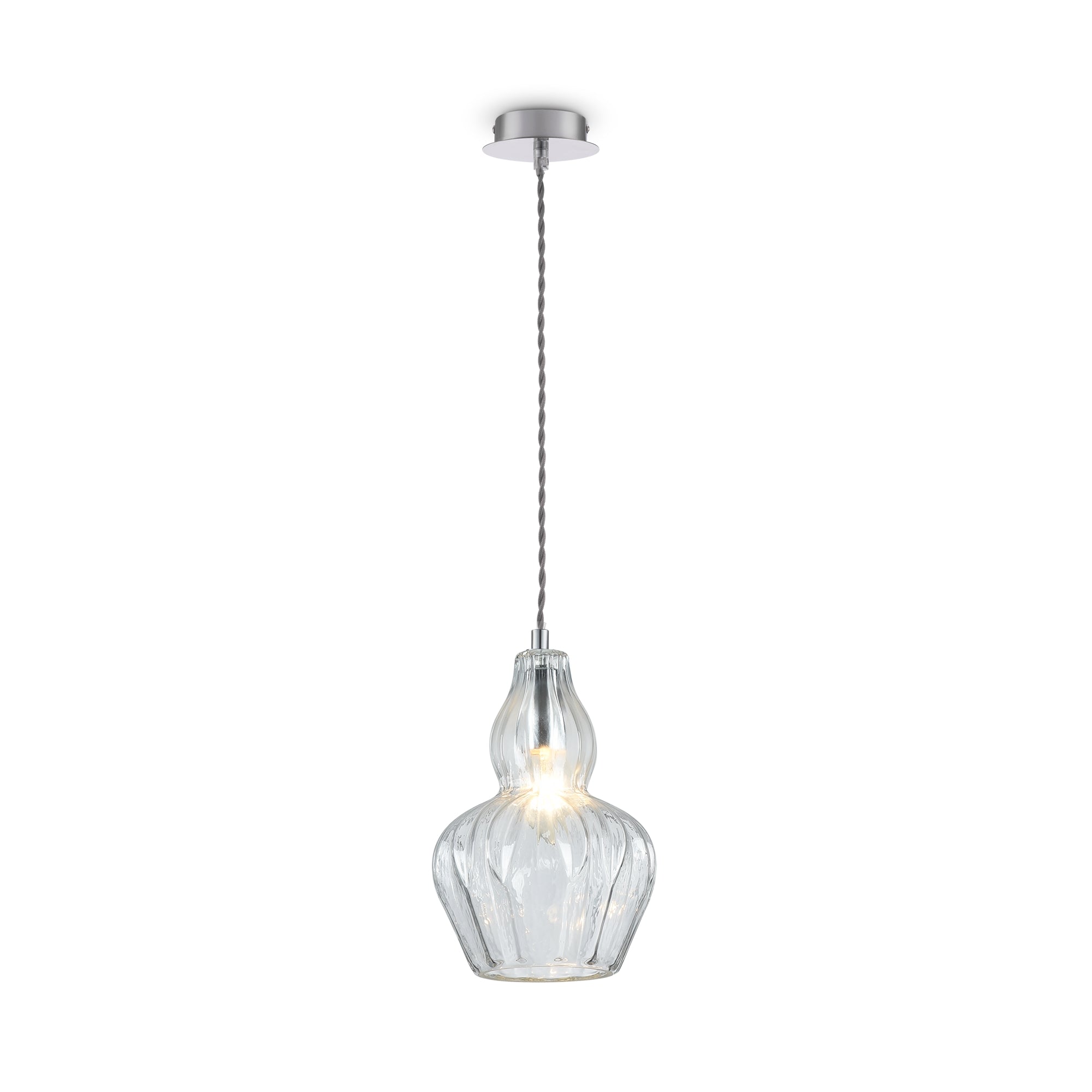 Eustoma Pendant Light - Nickel & Blue/Nickel & Transparent Finish