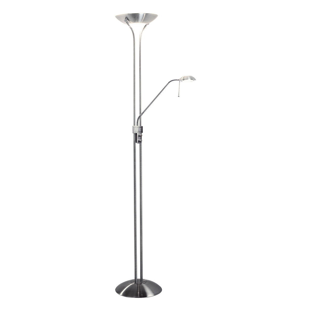 Montana Floor Lamp Antique Brass/Satin Chrome