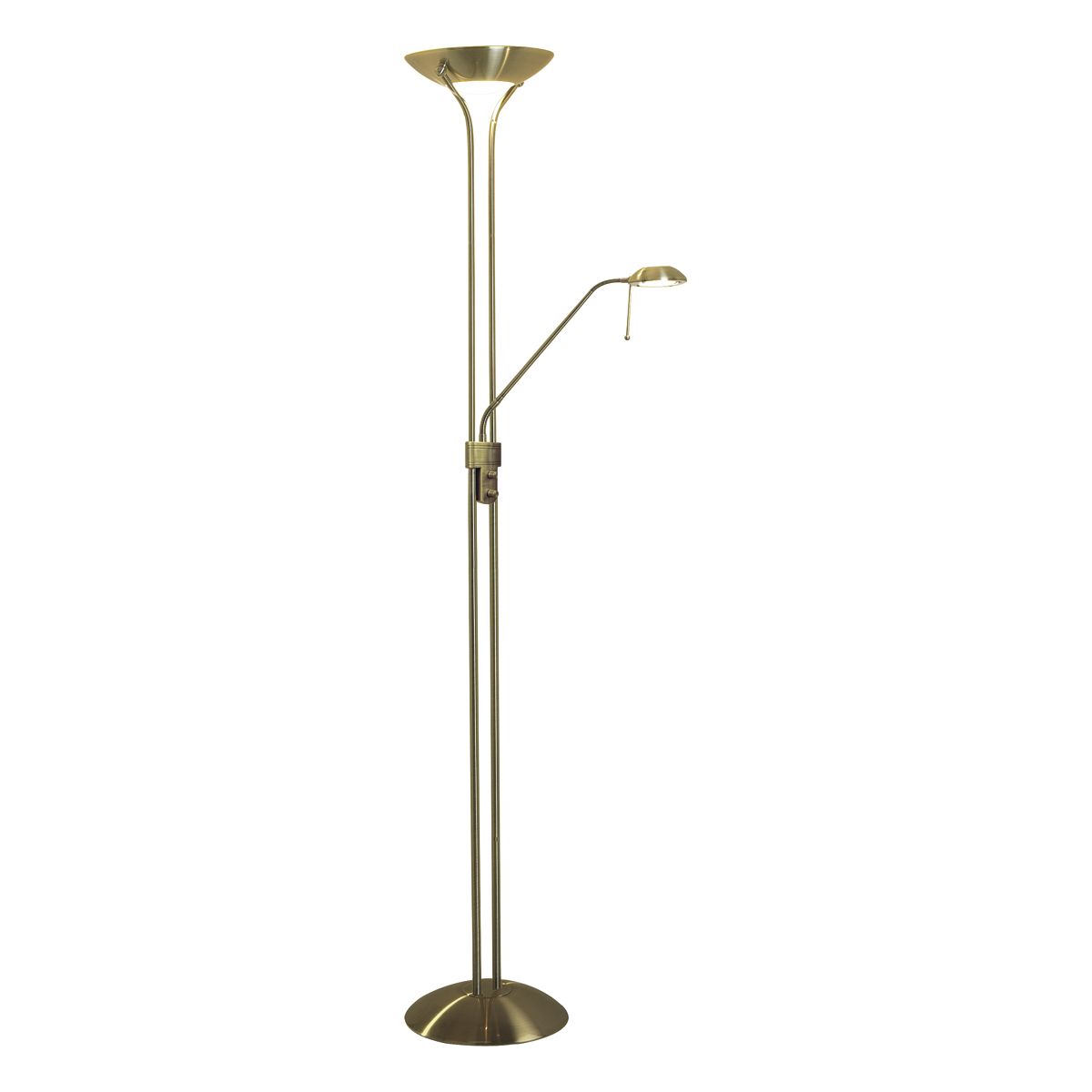 Montana Floor Lamp Antique Brass/Satin Chrome