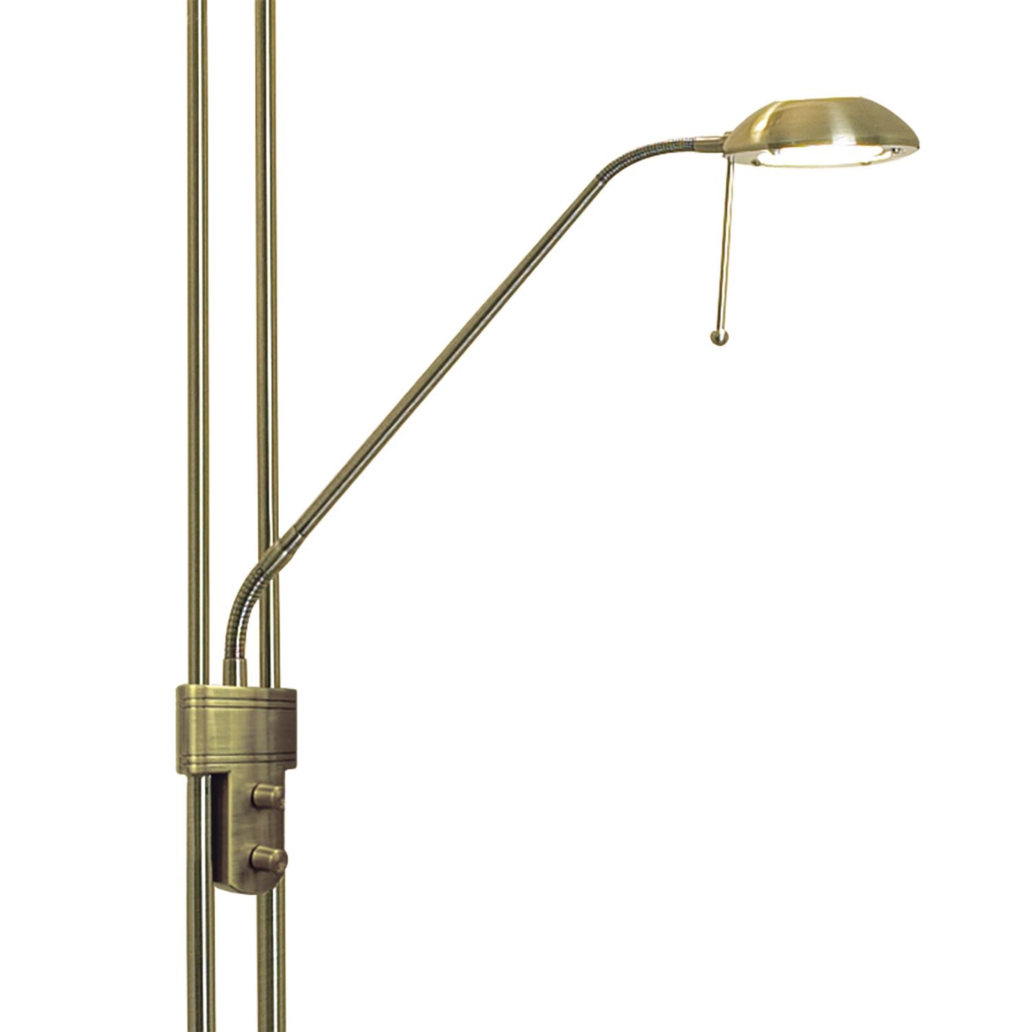 Montana Floor Lamp Antique Brass/Satin Chrome