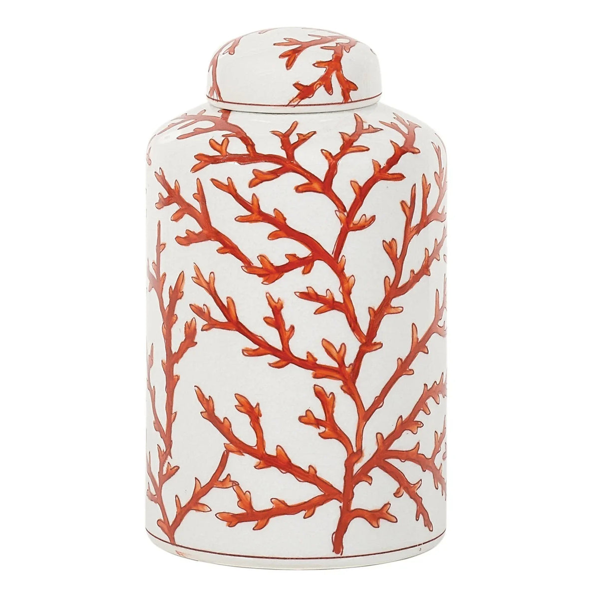 Lena 10'' Jar - White & Burnt Orange Finish