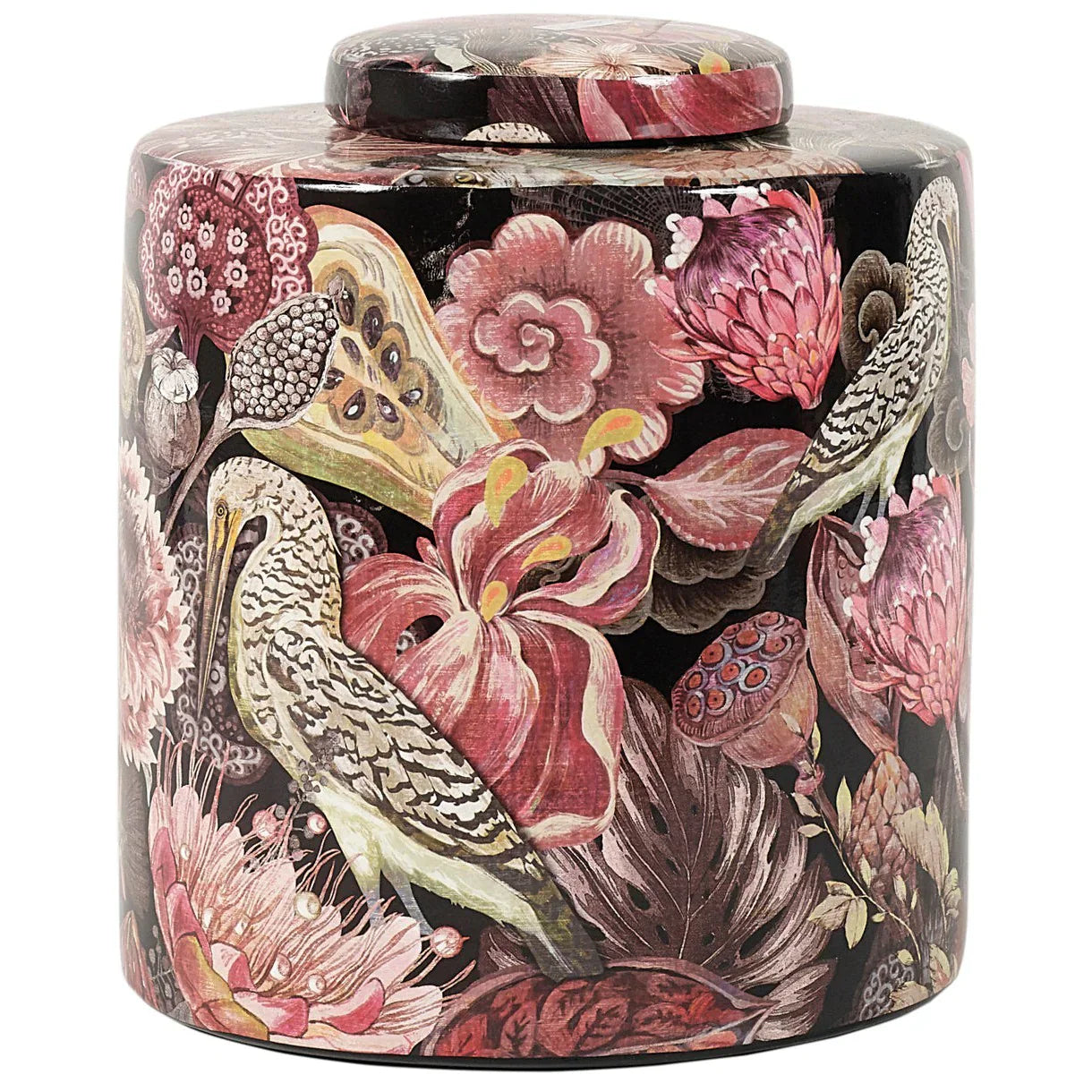 Parrot 8''/9" Jar - Pink & Black Finish