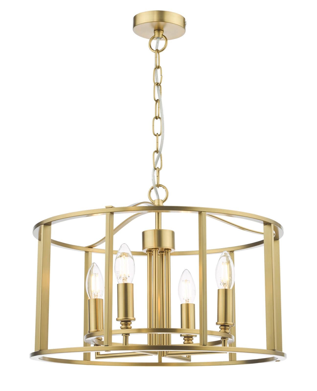 Myka 4/6Lt Centre Ceiling Light - Polished Chrome & Brushed Bronze Finish, IP20