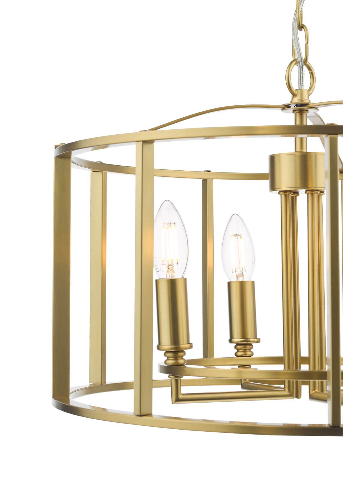 Myka 4/6Lt Centre Ceiling Light - Polished Chrome & Brushed Bronze Finish, IP20