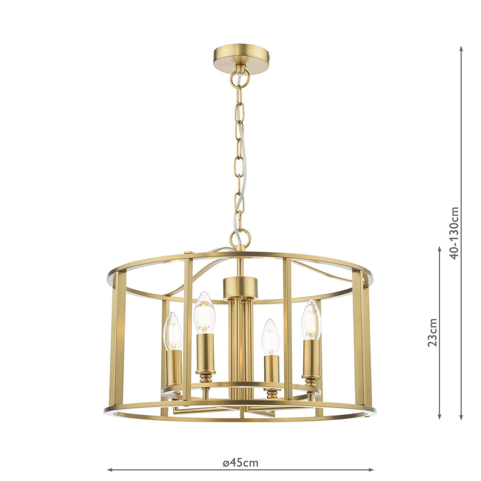 Myka 4/6Lt Centre Ceiling Light - Polished Chrome & Brushed Bronze Finish, IP20