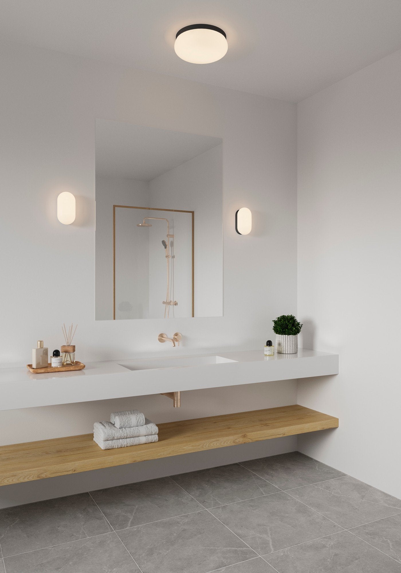 Foam Ceiling Light- Black/ White Finish