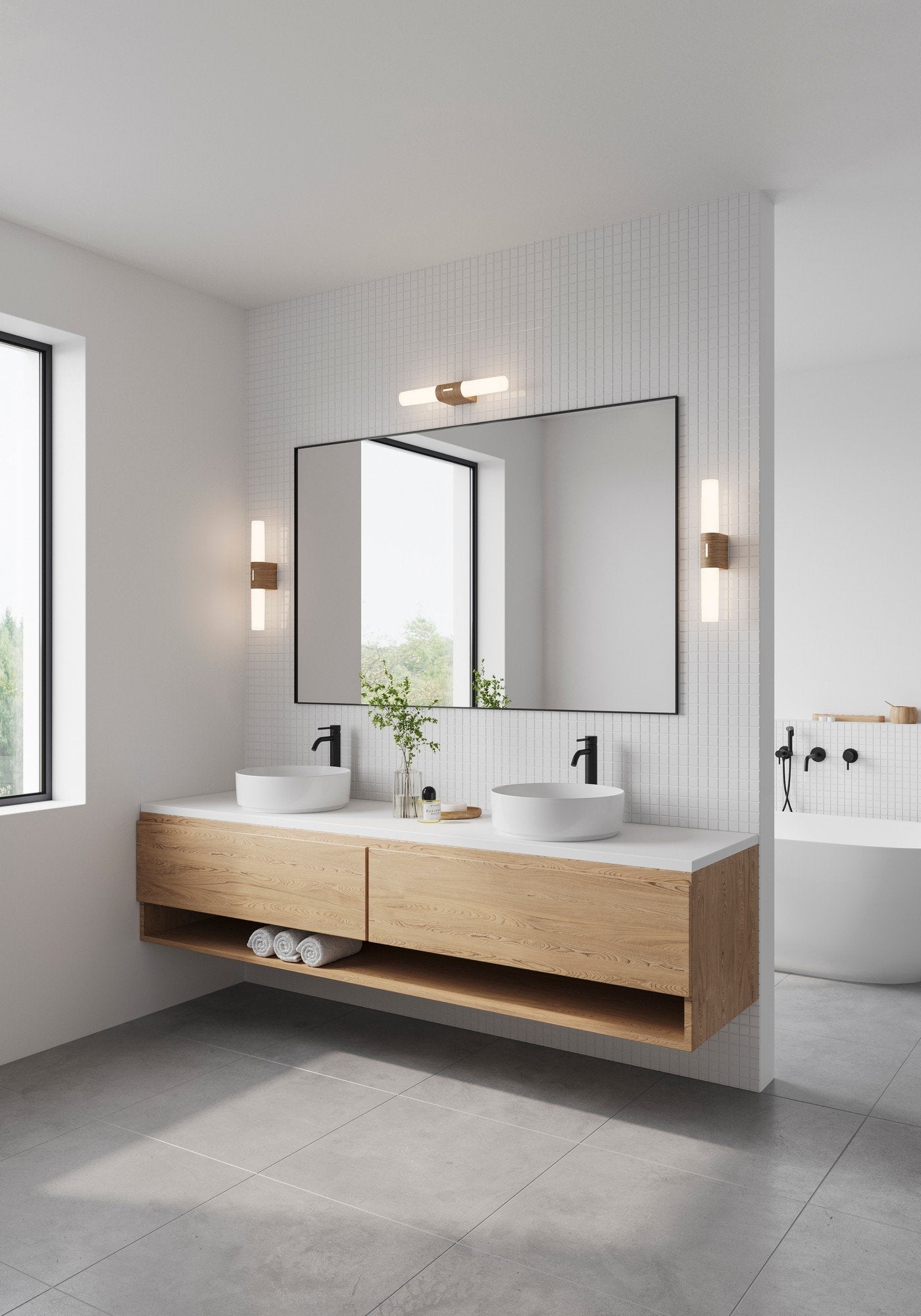 Helva Double Basic Wall light- Various Colours