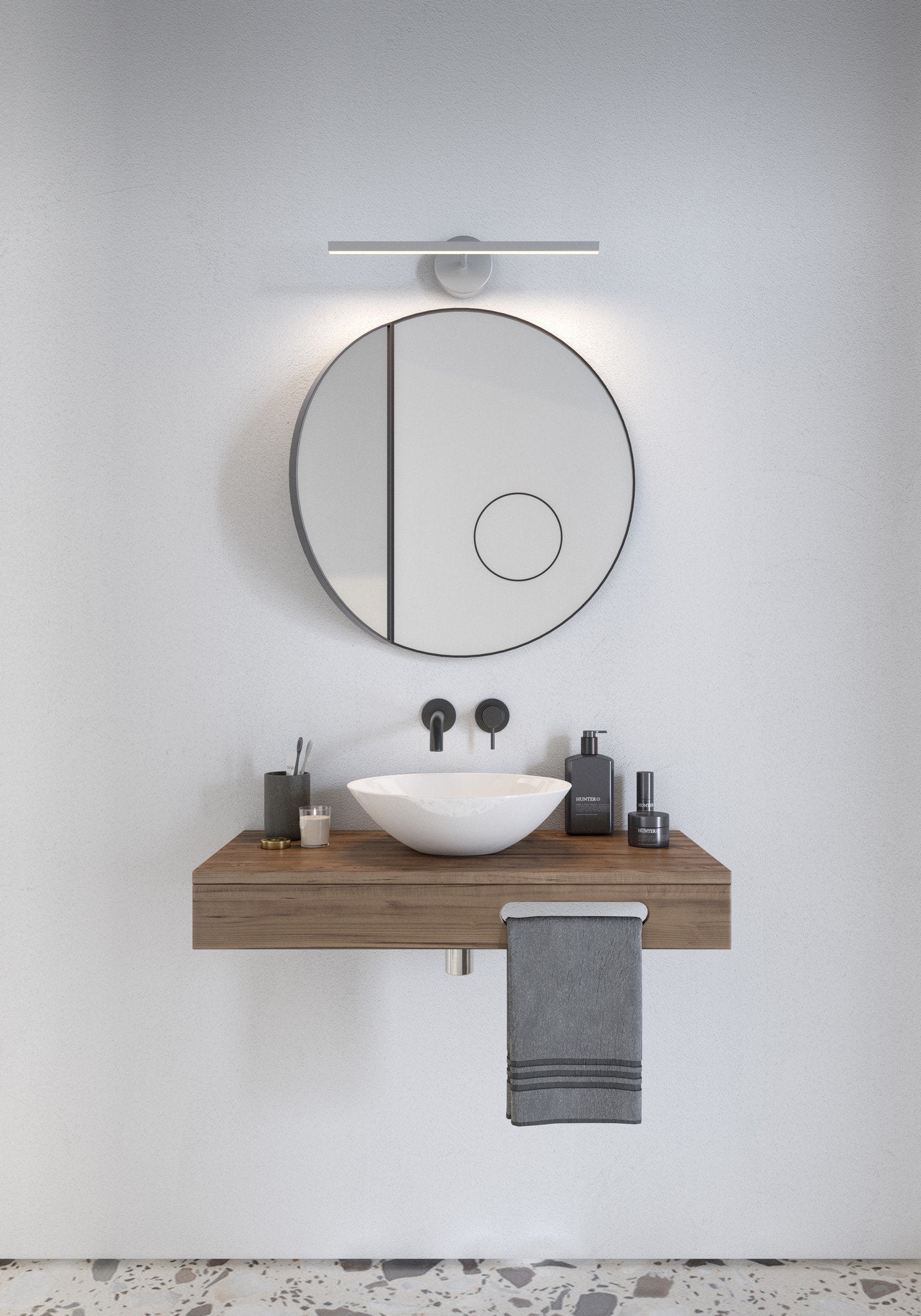 Ip S13 40/60 Wall light- Brushed steel/ White Finishes