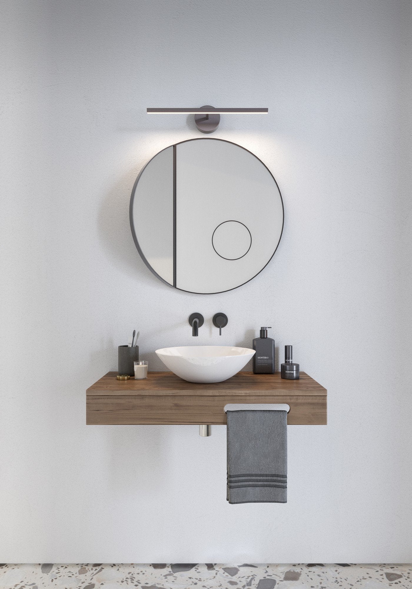 Ip S13 40/60 Wall light- Brushed steel/ White Finishes