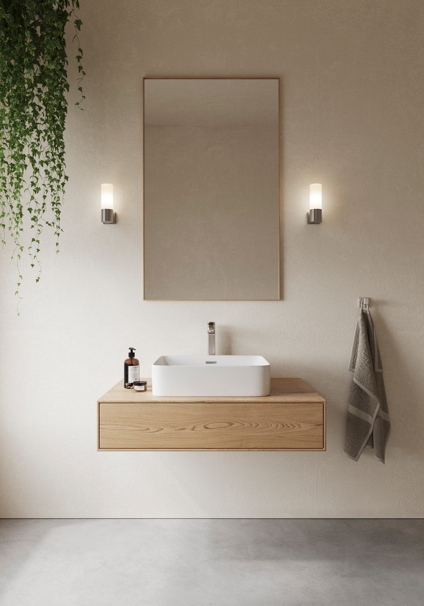 Tangens Single Wall light- Brushed steel Finish