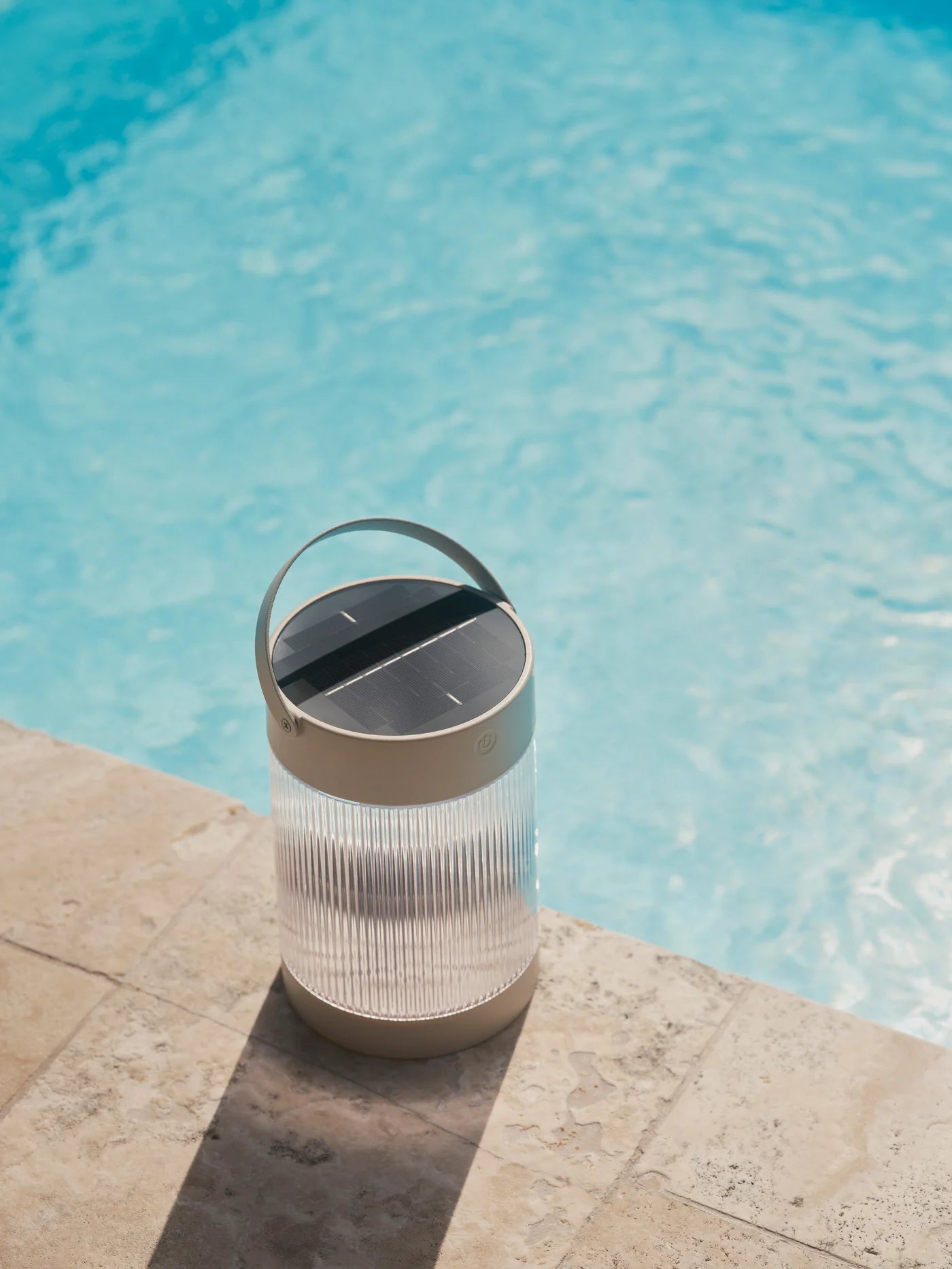 Coupar Solar Table lamp- Black/ Sand Finish