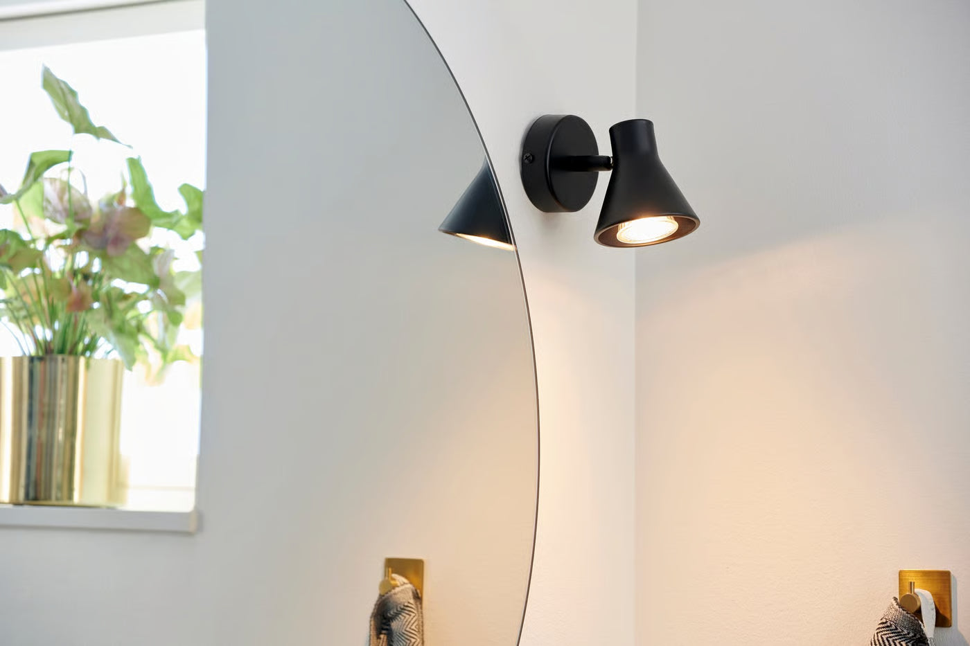 Eik Wall Light- Grey/ Black/ White Finishes