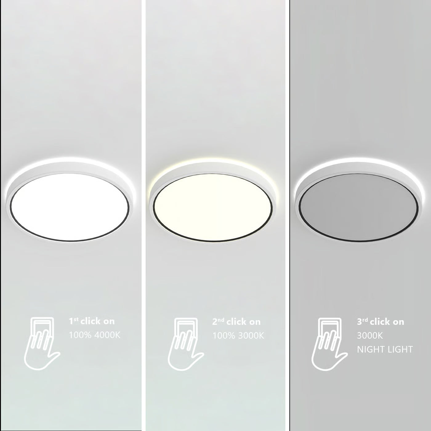 Noxy 3000/4000K 3-Step Ceiling light-  Black/ White