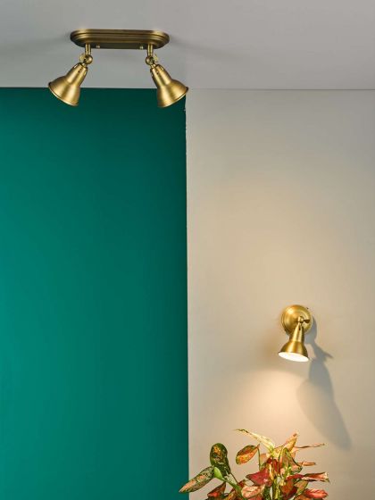 Nathaniel Single Wall Spotlight - Aged Brass