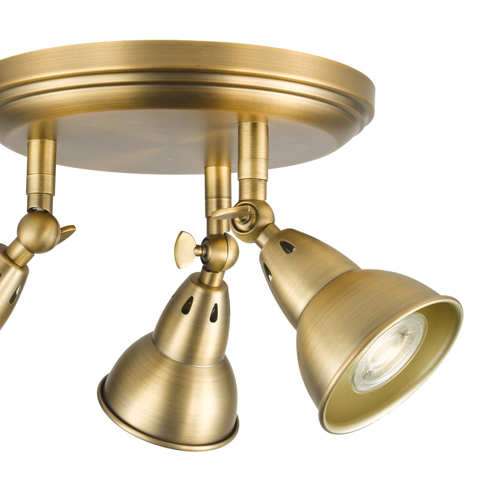Nathaniel 3 Light Plate Spotlight- Aged Brass