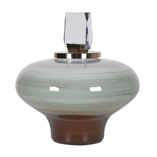 Large Green to Brown Ombre Jewel Lidded Jar - Christmas Gift